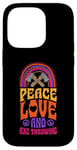 iPhone 14 Pro Peace Love And Axe Throwing Bohemian Rainbow Case