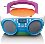 SCD-41 - Lecteur CD pour enfants - Radio CD - Chaîne stéréo - Boombox - Radio FM - Port USB - MP3 - Puissance 2 x 1 W RMS - Alimentation secteur et piles - Multicolore