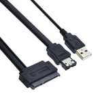 2,5 ""Disque Dur Sata 22Pin Aux Données Esata ¿ Câble Propulsé Usb 2.0 50Cm[CAB300283] - Câbles et Connectique