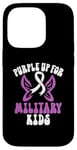 Coque pour iPhone 14 Pro Purple Up pour enfants militaires Purple Military Child Army