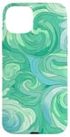 iPhone 15 Plus Swirl Green Color Illustration Pattern Abstract Art Case