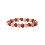 Armband rudraksha/ persika månsten AA-kvalitet 8 mm