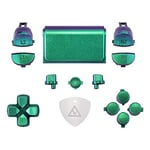 eXtremeRate Chameleon Green Purple D-pad R1 L1 R2 L2 Trigger Touchpad Action Home Share Options Buttons, Full Set Buttons Repair Kits Tools for ps4 for ps4 Slim for ps4 Pro CUH-ZCT2 Game Controller