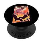 It's Ninjesus 80s Action Movie Atheist Christian Ninja Jesus PopSockets Adhesive PopGrip