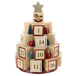 Christmas Tree Advent Calendar | Wooden Toy Block Tree with Glittery Star - 30cm