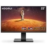 KOORUI Écran PC 22 Pouces avec Haut-Parleurs Intégrés, 100Hz, FHD 1080P,sans Cadre, HDMI, Inclinable, Protection des Yeux, Montage Mural VESA Noir