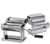 Küchenprofi Vital 150 Manual Pasta Machine Set Includes 6 Rollers/Attachments, Pasta Cutter for 7 Dough Strengths Stainless Steel Lasagne Plates, Spaghetti and More Motor Sold Separately