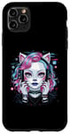 iPhone 11 Pro Max Cute Cat Woman with Headphones for a Cat Owner Cat Lover Case