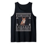 Ugly Xmas Sweater Style Coyote Reindeer Christmas Tank Top