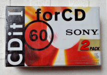 CASSETTE AUDIO K7 TAPE 2 CASSETTES VIERGE SONY CDIT I 60 MINUTES FOR CD NEUF