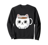 Cute Cat Coffee Mug - Perfect for Cat and Coffee Lovers Sweatshirt