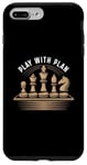 Coque pour iPhone 7 Plus/8 Plus Planificateur amusant avec citations d'échecs Play With Plan Funny Chess