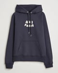 AMI Paris Logo Hoodie Navy Blue