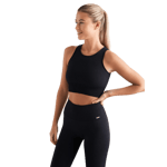 aim'n Black Ribbed Seamless Crop Top Svart