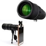 PJPPJH Télescope monoculaire, Jumelles monoculaires 40X60 HD avec Support de Smartphone et Prisme de trépied pour l'observation des Oiseaux`` Surveillance, randonnée