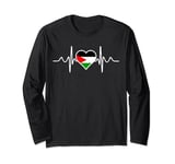 Palestine Flag Heart Palestine Gifts Love Palestine Pride Long Sleeve T-Shirt