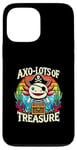 Coque pour iPhone 13 Pro Max Costume de pirate au trésor d'axolotl fantaisiste