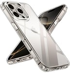 ivoler Anti-Jaunissement Clair Coque pour iPhone 16 Pro Max, [Protection Antichoc Militaire] Transparent Étui de Protection Mince Rigide PC Anti-Rayures Bumper Housse- Titane