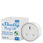 Shelly Plus Plug UK, Smart Plug with Power Metering, Remote Control Socket, Max 3000W (13A), Bluetooth & Wi-Fi, iOS, Android, Alexa, Google Home, SmartThings, LED indications, Custom Schedules