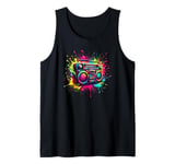 Splash Art Boombox Old School 80s Music Hip Hop Tank Top