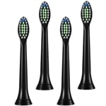 4-pack kompatibla Philips Sonicare Diamondclean tandborsthuvuden, svart