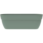 EDA Jardinière Basse Osaka 38 L - avec Barre Métallique de Renfort - 77,3 x 30,7 x H.25,9 cm - Vert laurier