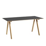 HAY - CPH10 2.0 Desk Lacquered Oak Frame L160 X W80 X H74 Black Linoleum Top Lacquered Edge - Kirjoituspöydät - Ronan & Erwan Bouroullec - Musta - Puu