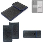 Felt Case for Asus Zenfone 10 dark gray blue edge Cover bag Pouch