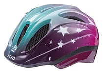 KED Meggy III Trend Casque de vélo Enfants Jeunes, Étoiles, Rose, Aqua, 44-49 (XS)