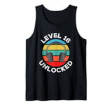 Level 16 Unlocked Music DJ Headphones Vintage 16th Birthday Tank Top