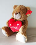 Valentine's Bear 40cm Soft Toy With Sweets & Chocolate - Gift Wrapped Gift Set