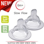 MAM Teat Slow Flow│Fits all MAM Baby Bottles│Baby Feeding Essentials│Size 1│2pk