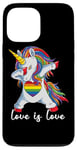 Coque pour iPhone 13 Pro Max Rainbow Unicorn Love Is Love Is Love LGBT LGBTQ Gay Lesbian Pride