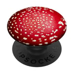 Red Mushroom Cap, Goblincore, Fly Agaric Amanita PopSockets Adhesive PopGrip