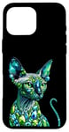 Coque pour iPhone 16 Pro Max Tee-shirt esthétique pour chat sphynx sans poils pour maman chauve