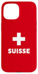 iPhone 15 Switzerland Flag Suisse Swiss Schweiz White Red Case