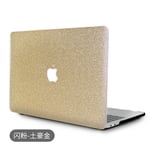 Convient pour MacBook Pro Apple Housse de protection pour ordinateur portable Air13/15/16 pouces Housse de protection en cuir PU-Glitter Gold- (Plat)Air13(A1369/A1466)