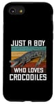 Coque pour iPhone SE (2020) / 7 / 8 T-shirt mignon Just A Boy Who Loves Alligator Crocodiles