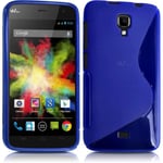 Housse Etui Coque S-Line Translucide Bleu Pour Wiko Bloom + Film De Protection