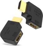 8K 2.1 Hdmi Coudé Adaptateur 90 Degrés Et 270 Degrés Rallonge Hdmi Mâle Femelle Angle Droit Plaqué Or 8K@60Hz 4K@120Hz Compatible Avec Hdtv/Ps5/Xbox/Portable/Switch