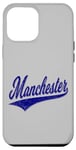 Coque pour iPhone 15 Pro Max Manchester City England Varsity SCRIPT Maillot de sport classique