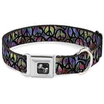 Buckle Down Dc-w31330-l Ceinture de sécurité Collier de Chien, Grande, Mini, Tranquillité Coeurs Fuchsia/Blanc