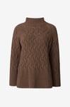 Lexington - Tröja Elisabeth Recycled Wool Mock Neck Sweater - Brun