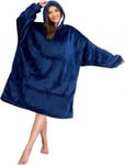 Snuggie Oversized Filt Hoodie -  Mörkblå (Färg: Mörkblå)