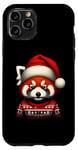 Coque pour iPhone 11 Pro Panda rouge avec bonnet de Père Noël Zoo Keeper Lover