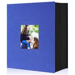 Lanpn Album Photo 10x15 1000 Pochette, Grand Geant Format Lin Tissu Album pour Horizontal Vertical Photos (Bleu)