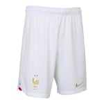 Nike France Homme Season 2022/23 Official Shorts, White/White/Metallic Gold, S EU