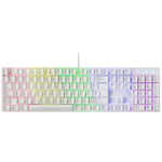 Mars Gaming MK422 Blanc, Clavier Mécanique Gaming RGB, Antighosting, Switch Mécanique Bleu, Langue Espagnole