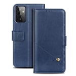 ZDCASE Galaxy A52 5G Case, Elephant Pattern with Card Slot PU Leather Magnetic Button Shockproof Soft TPU Protective Cover for Samsung Galaxy A52 5G - Blue