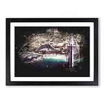 Big Box Art The Burj Al Arab in Dubai Vol.3 Paint Splash Framed Wall Art Picture Print Ready to Hang, Black A2 (62 x 45 cm)